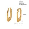 Moda ins europea y americana simple lujo ligero hebilla de oreja aro de oreja joyería acero inoxidable chapado en 18K rayado fundido en forma de U aretes grandes