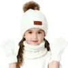 Conjunto de Três Peças de Chapéus, Cachecóis e Luvas de Veludo Novo Europeu e Americano para Crianças, Novo Chapéu Quente de Bebê para Outono e Inverno