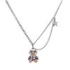 Collar de acero de titanio con diseño de oso espacial y astronauta de Niche Design Sense para mujer, cadena de suéter resistente a la decoloración, accesorios de cadena de suéter.