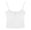 Camisola de Encaje Pure Desire con Escote en V y Almohadillas para el Pecho Integradas, Hermoso Diseño en la Espalda, Top Corto Base para Mujer