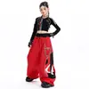 Traje de Baile de Jazz para Niñas Estilo Coreano Moderno Genial Estilo Hip Hop Conjunto de Performance para Escenario Ropa de Práctica Genial Americana de Jazz