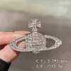 Broche Saturno de Diamantes Completos~Diseño de Nicho de Lujo de Alta Gama Pin con Temática de Planeta para Abrigos y Trajes, Accesorio de Insignia