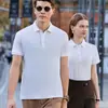 Camisetas de trabalho personalizadas de alta qualidade, absorventes de suor, de secagem rápida, antibacterianas com lama de algas marinhas geladas, camisas polo com colarinho, roupas de trabalho com bordado para grupos corporativos