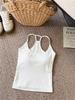 Camisole Sexy Puro Desejo com Costas Nuas e Alças Cruzadas para Mulheres, Top Curto Base de Uma Copa Doce e Picante Slim Fit para o Verão