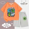 Conjunto de Verano de Algodón con Bloques de Color para Niños de Minecraft - Camiseta de Manga Corta y Shorts de Dos Piezas