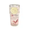 Taza de Bambú con Patrón de Venta Caliente Transfronteriza de Gran Capacidad, Vaso de Vidrio con Rayas Verticales, Alto Valor Estético, Taza Apilable para Bebidas Frías y Jugos, Taza de Café