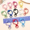 Llavero de Fresa Colorida Pintada en Spray de Aleación de Zinc de 12 Colores, Llavero de Fresa Esmaltada, Clip para Perro, Piezas de Accesorios DIY
