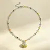 Collar de Concha y Estrella de Mar de Colores con Cuentas para Mujer Cadena de Clavícula con Cuentas de Color Dopamina Estilo Vacacional Collar Versátil