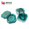 Caja de Almacenamiento para Pulseras de Doble Tapa Estilo Palacio de Gama Alta Patrón Octogonal Ola Retro Tapa Cielo y Tierra Pulsera Joyería