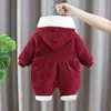 M120 Roupas de Inverno para Bebê Macacão Acolchoado Espesso para Recém-Nascido Roupas para Passeio de Inverno Roupas de Algodão de Ano Novo