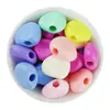 17*20mm Corazón de Melocotón Acrílico Asimétrico Cuentas a Granel Agujero Grande Material Hecho a Mano Pulsera DIY Accesorios para Joyería