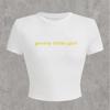 Camiseta de manga corta con letras de moda de corte entallado para mujer, estilo europeo y americano, de primavera y verano, nueva, Y2K