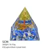 Pirâmide de Cristal Natural 5cm Estilo Europeu e Americano Decoração de Mesa para Casa e Escritório Ornamento de Pirâmide de Resina para Yoga Meditação