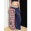 Calça de moletom larga AVICKK "Gêmeos" estilo retrô americano, bordada com estrelas em duas cores, calça esportiva hip-hop para dança de rua