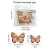 Una variedad de nuevas y creativas pegatinas de pared de mariposas doradas tridimensionales 3D, 12 pegatinas de pared decorativas autoadhesivas para sala de estar instaladas
