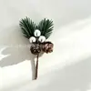 Mini Árbol de Navidad Piña Fruta Roja Adornos Colgantes Decoración de Caja de Regalo Flores Artificiales Polvo de Nieve Hojas de Pino Venta Directa de Fábrica