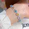 Pulseira de flor oval em zircônia, luxo leve, alta qualidade, elegante, design único, acessório feminino versátil