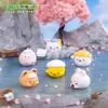 Paisaje en miniatura, creativo y lindo, con una escena de aguas termales con figuritas de gato, perro, cerdo y pato - Decoraciones y accesorios para casa de muñecas DIY