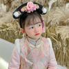 Haichao joias tiara de Ano Novo para bebê menina estilo antigo faixa de cabeça com bandeira presilha para traje Tang infantil acessórios de cabelo estilo chinês para meninas