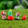 Terrário de musgo, decorações criativas com plantas verdes, desenho animado do Papai Noel, fofas figuras da série de Natal, atacado