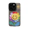 Pintura a Óleo Corrente de Girassol Adequada para Capa de Celular Apple 16 Pro Max, 13 Acabamento Escovado, 15 Silicone Macio, 14 Proteção Completa Anti-Queda