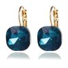 Aretes Elegantes de Moda Transfronteriza Europea y Americana con Cristales, Simples y Versátiles con Piedras Preciosas Geométricas, Estilo de Lujo al por Mayor