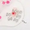 Novo Estilo Branco K Laço Acessórios para Nail Art Celebridade Cyber Leve Luxo Tridimensional Liga de Zinco Laço Acessórios Decoração de Unhas DIY