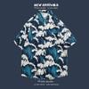 Camisa floral de manga corta para vacaciones de verano en la playa transfronterizas, camisa hawaiana de moda para hombre, camisa holgada de playa para parejas