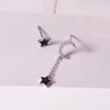 Nuevos aretes asimétricos de estrella y luna versión coreana para mujer aretes de red temperamento diseño nicho sentido alto joyería de oreja al por mayor