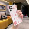 Funda rosa floral artística y fresca para teléfono de niña, funda suave transparente de TPU, cubierta protectora anticaídas Galaxy S24FE