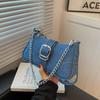Bolsa Pequena Feminina de Sarja Outono e Inverno 2026, Novo Design de Nicho, Bolsa de Ombro e Axila, Bolsa Transversal Versátil de Lona