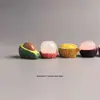 Entediado, arranje algumas frutas descascadas fofos enfeites de simulação para curar seu humor, computador estilo japonês mesa escritório desktop