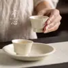 T "Dingyao Flor de Loto Blanca Taza con Tapa Maestra Taza Personal para el Hogar Taza de Cata Taza de Té Cerámica China Té Kung Fu Vintage