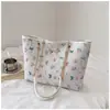 2026 Elegante Estampa Floral Nova Primavera Grande Capacidade Fashionável Feminina Corrente Ombro Tote Bag para o Dia a Dia