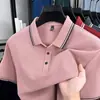 Camiseta Masculina de Algodão 100% Manga Curta 2026 Verão Novo Estilo Camisa Polo Fashion Casual Solta Versátil Top