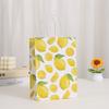 Bolsa de Lona para Llevar Té con Leche al por Mayor Bolsa de Compras con Estampado de Limón Bolsa de Regalo de Fruta de Limón Bolsa de Embalaje para Compras Piel de Vaca