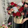 Floristería de festival nuevo barril de flores de caligrafía china caja de regalo de flores barril de abrazo ramo barril de arreglo floral embalaje de flores al por mayor