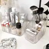 Caja de almacenamiento de cosméticos de escritorio, caja de plástico acrílico transparente, caja compartimentada para labiales, soporte para brochas de maquillaje de dormitorio, portalápices