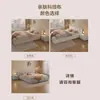 Cama moderna estilo cream em tecido de veludo tech, cama puff, cama simples de tecido, cama de casal nuvem para uso doméstico