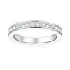 Anillo Eterno Medio Anillo Apilable Anillo de Plata de Ley S925 Anillo de Moissanita Moda Simple Joyería de Lujo Ligero Venta al por Mayor Transfronteriza