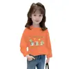 Camiseta Casual de Algodón con Dibujos Animados para Niños, Nuevo Estilo Primavera y Otoño, Versátil Holgada de Manga Larga Versión Coreana para Niñas, Camiseta Básica de Moda