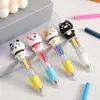 Mini Cubierta de Bolígrafo Gato Oso Lindo Dibujo Animado Animal Lápiz Gel Suave Silicona Tapa de Bolígrafo Accesorios Extensor