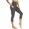Nuevos Leggings Capri de Malla para Mujer de Estilo Europeo y Americano, Cintura Alta, Alta Elasticidad, Bolsillo, para Entrenamiento Yoga Verano Xy643