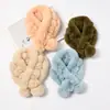 [Doble bola 12 bolas] Versión coreana de bufanda de felpa de imitación de piel de conejo Rex para mujer, bufanda cálida de otoño e invierno para estudiantes, jersey
