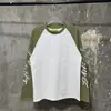 Camisetas Casuales Sueltas de Manga Larga Raglán con Bloques de Color Estampado de Letras Alcatraz para Hombre y Mujer Marca de Moda al por Mayor Transfronteriza