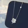 Colar Personalizado de Trevo de Quatro Folhas S999 de Prata Pura para Mulheres, Estilo Coreano, Fashion, Requintado, Luxo Leve, Corrente de Clavícula de Alta Qualidade, Atacado