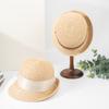 2026 Sombrero de Paja Raffia Estilo Nuevo Unisex con Decoración de Seda y Lino Ala Corta Estilo Británico Protección Solar Sombrero para el Sol