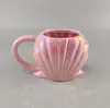 Caneca de Cerâmica Criativa com Concha Transfronteiriça Xícara de Café Presente de Alto Padrão Xícara de Cerâmica Chá da Tarde Personalização de Natal