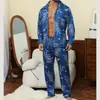 Sudeste Asiático Transfronterizo Primavera y Otoño Talla Grande Holgado Informal Manga Larga Estampado Traje de Casa y Deporte Comercio Exterior Dropshipping