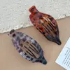 Pinza grande ovalada de estilo casual, modelo nuevo para la parte trasera de la cabeza, pinza de pico de pato, pinza de garra para moño, pinza de pelo plana